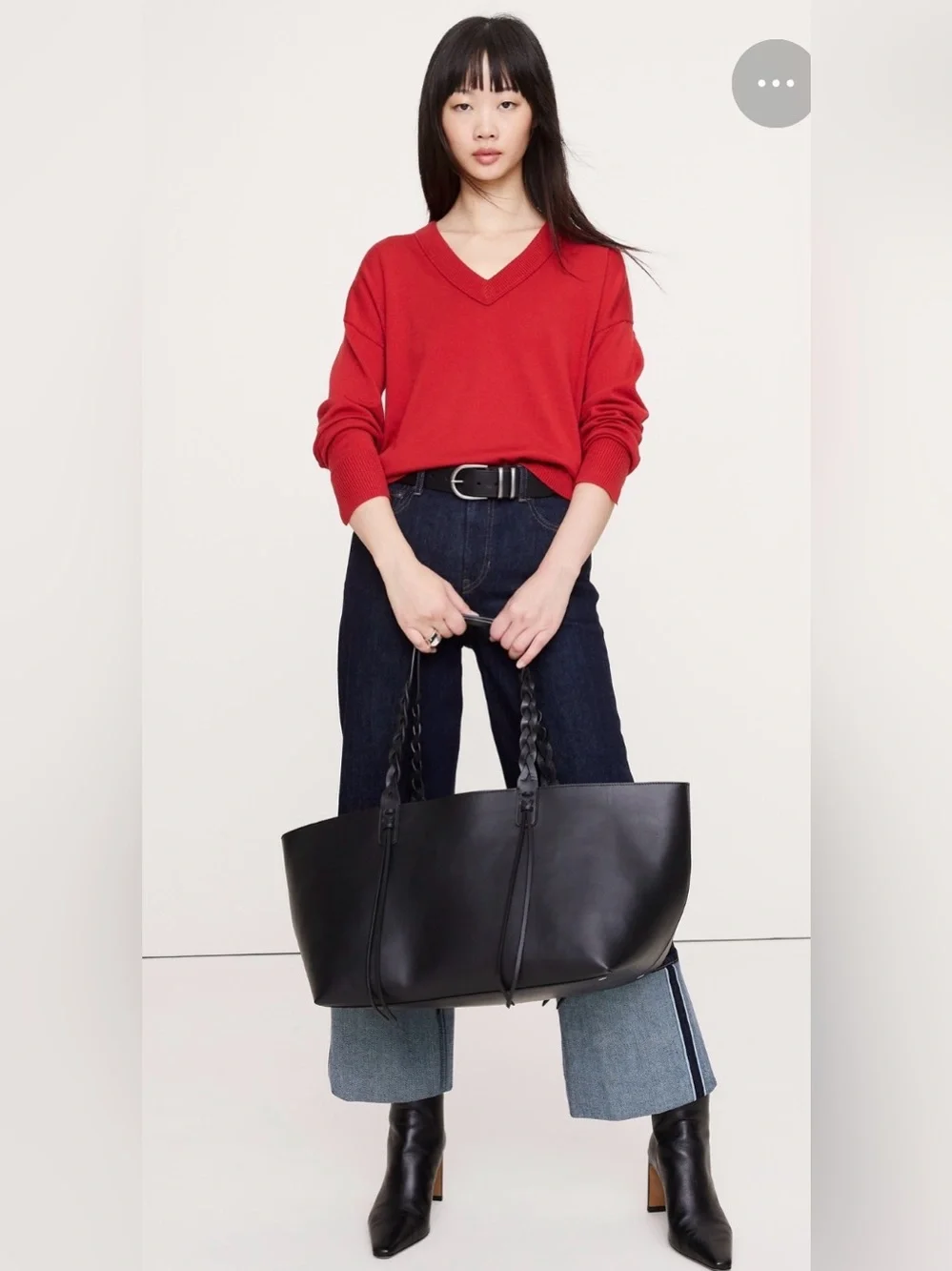NWT Banana Republic Merino V Neck Red Sweater Sz  Medium (#815859)